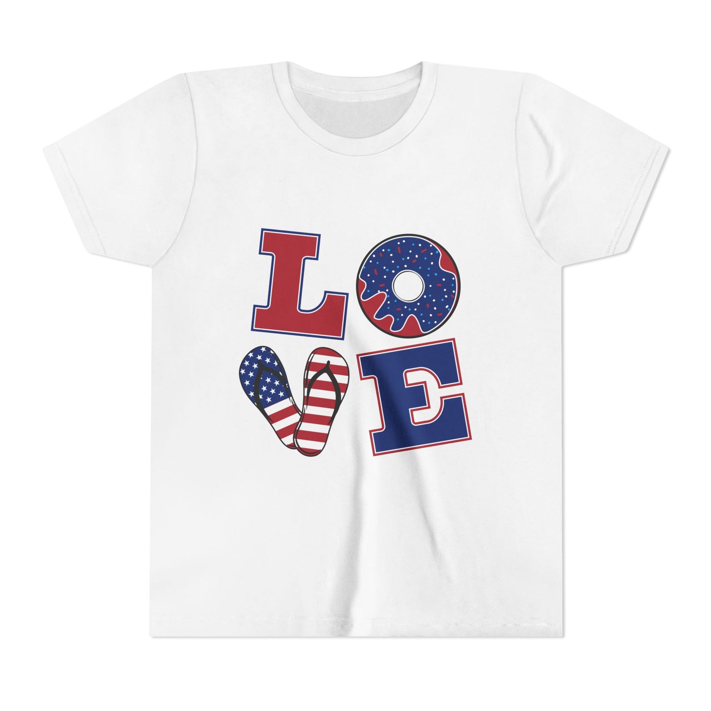 Patriotic Love Youth Tee - Fun Summer Graphic Shirt