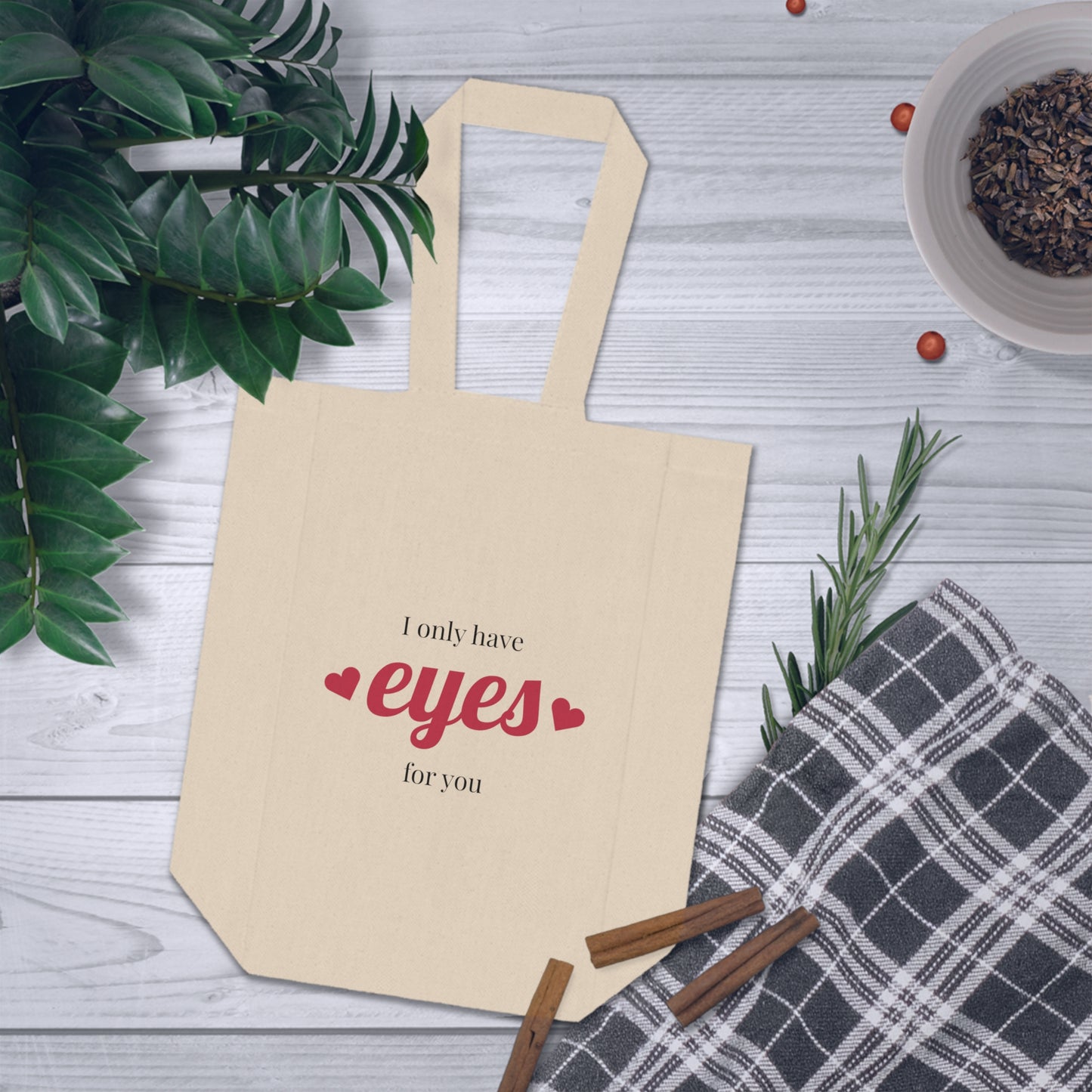 Romantic Double Wine Tote Bag - 'I Only Have Eyes for You' - Perfect for Date Nights & Gifting
