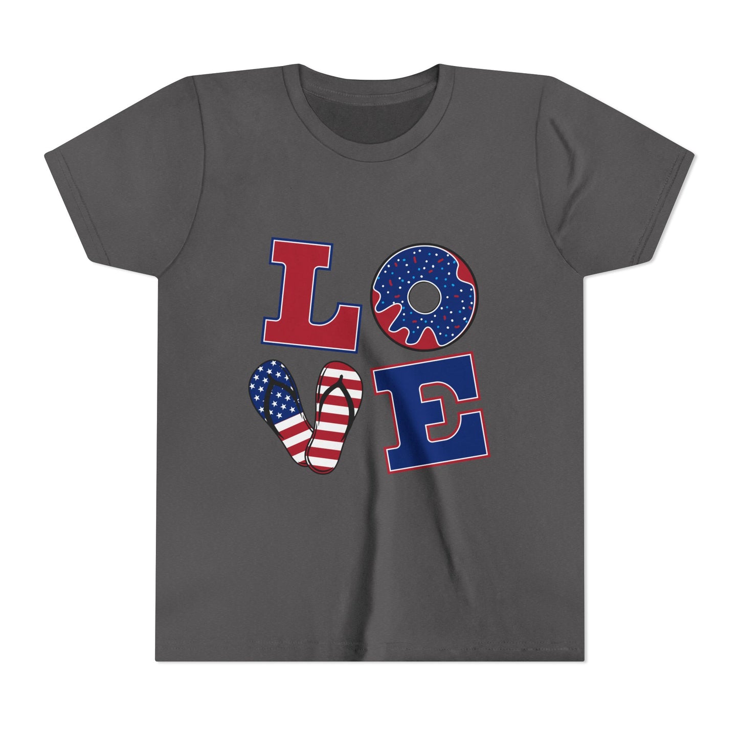 Patriotic Love Youth Tee - Fun Summer Graphic Shirt