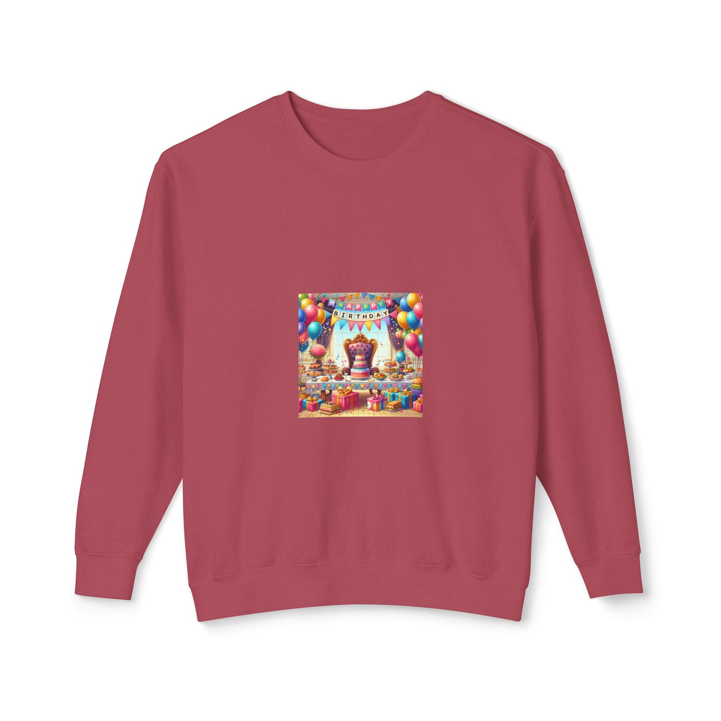 Birthday Celebration Lightweight Crewneck Sweatshirt - Fun Party Design
