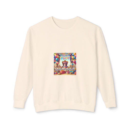 Birthday Celebration Lightweight Crewneck Sweatshirt - Fun Party Design