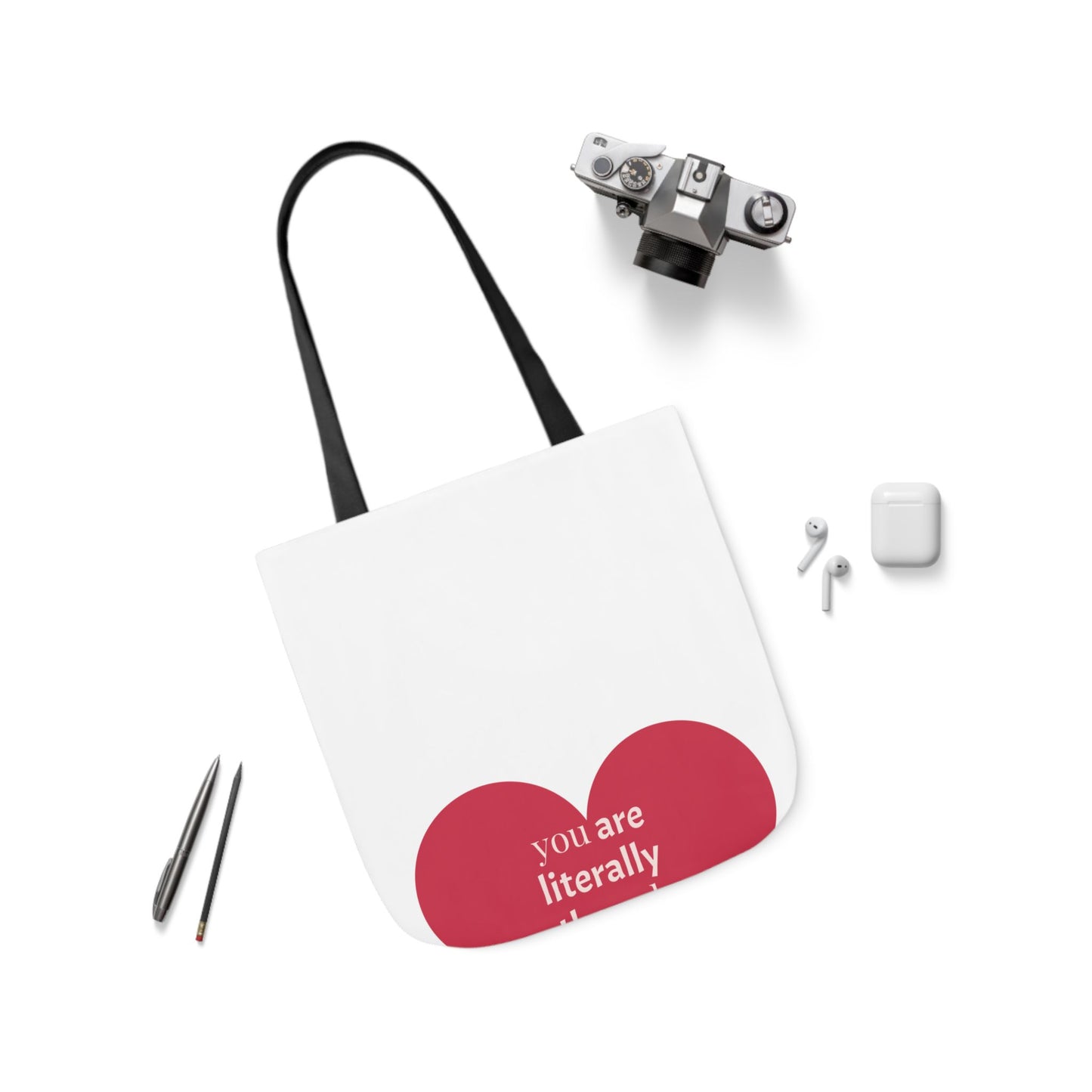 Fun Quote Canvas Tote Bag with Colorful Straps - Perfect for Everyday Use