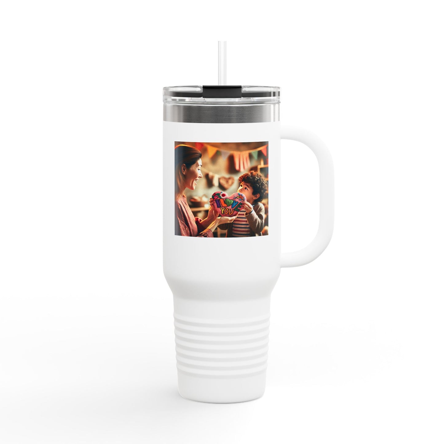 Insulated Travel Mug with Fun Celebration Design - 40oz Travel Cup for Families