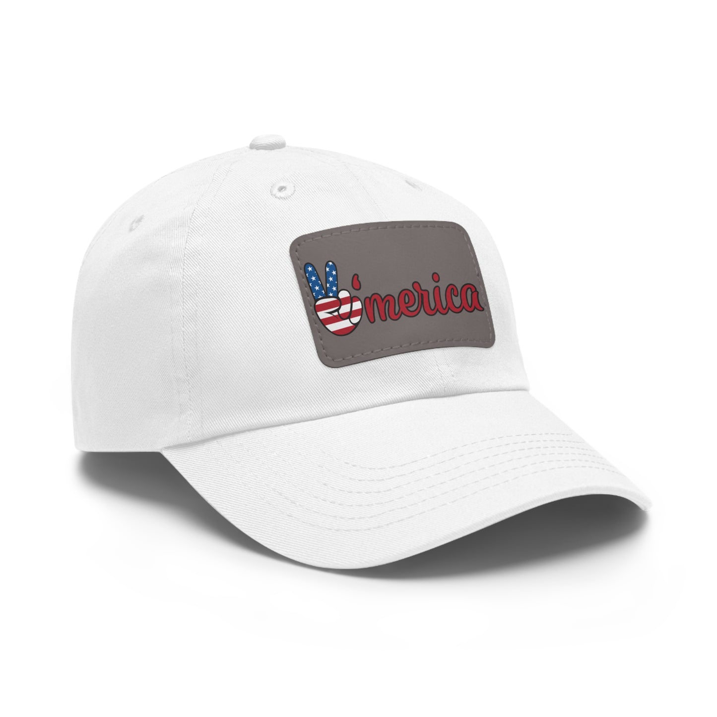 Patriotic Dad Hat with Leather Patch - ‘V’mérica’ for Independence Day and Everyday Style