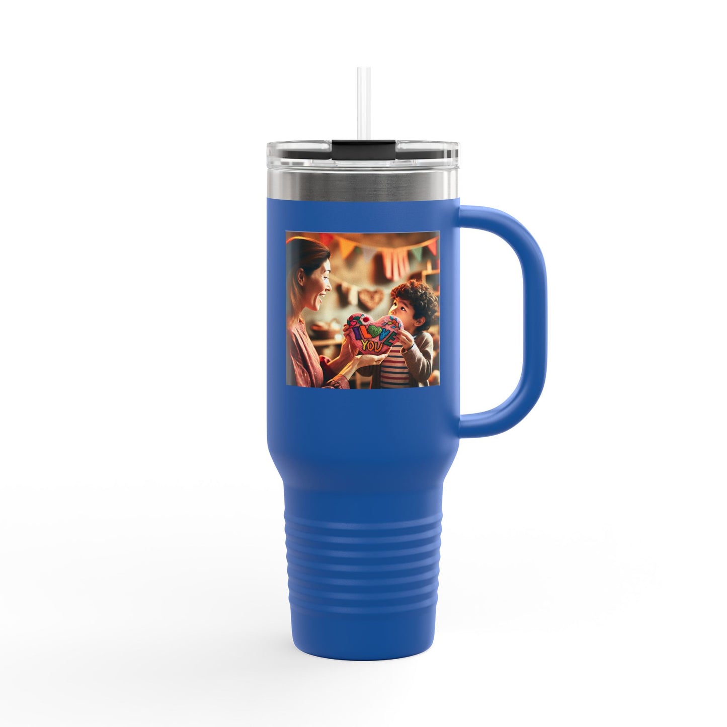 Insulated Travel Mug with Fun Celebration Design - 40oz Travel Cup for Families