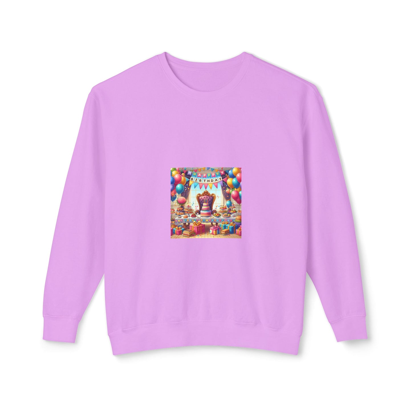 Birthday Celebration Lightweight Crewneck Sweatshirt - Fun Party Design
