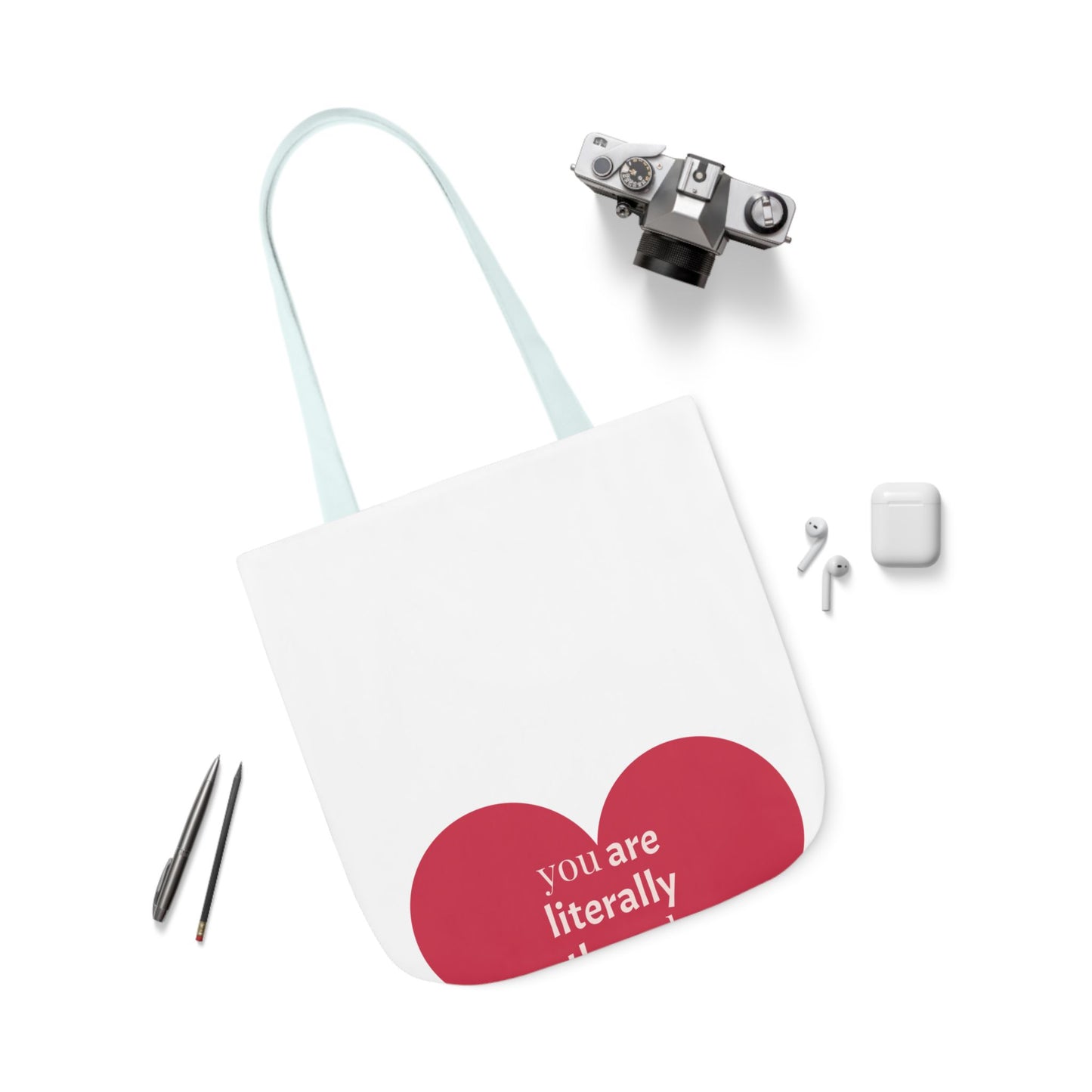 Fun Quote Canvas Tote Bag with Colorful Straps - Perfect for Everyday Use