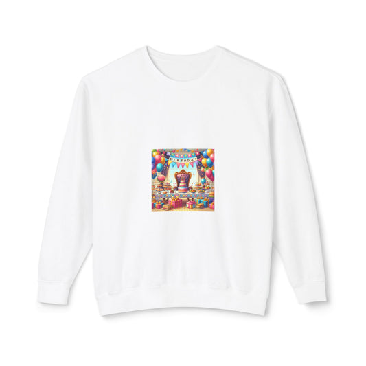 Birthday Celebration Lightweight Crewneck Sweatshirt - Fun Party Design