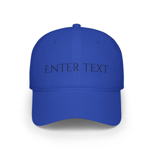 Customizable Low Profile Baseball Cap - Personalized Blue Hat