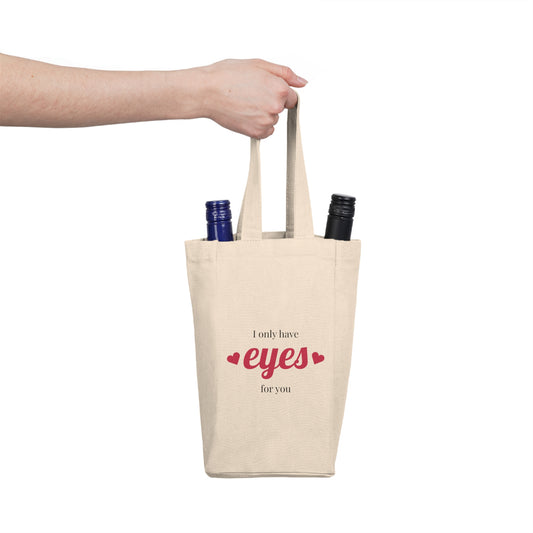 Romantic Double Wine Tote Bag - 'I Only Have Eyes for You' - Perfect for Date Nights & Gifting